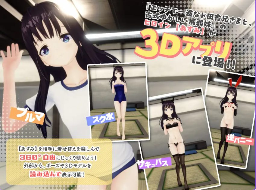 【PC/官中/日式/3D游戏/720M】乡下兄妹 3D （ド田舎兄妹3D）【VRMモデルセット版】 官中版+日式3D游戏+720M